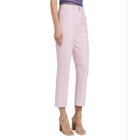 NWT. VERONICA BEARD Kean Cropped Pant In Barely Orchid - Picture 2 of 14